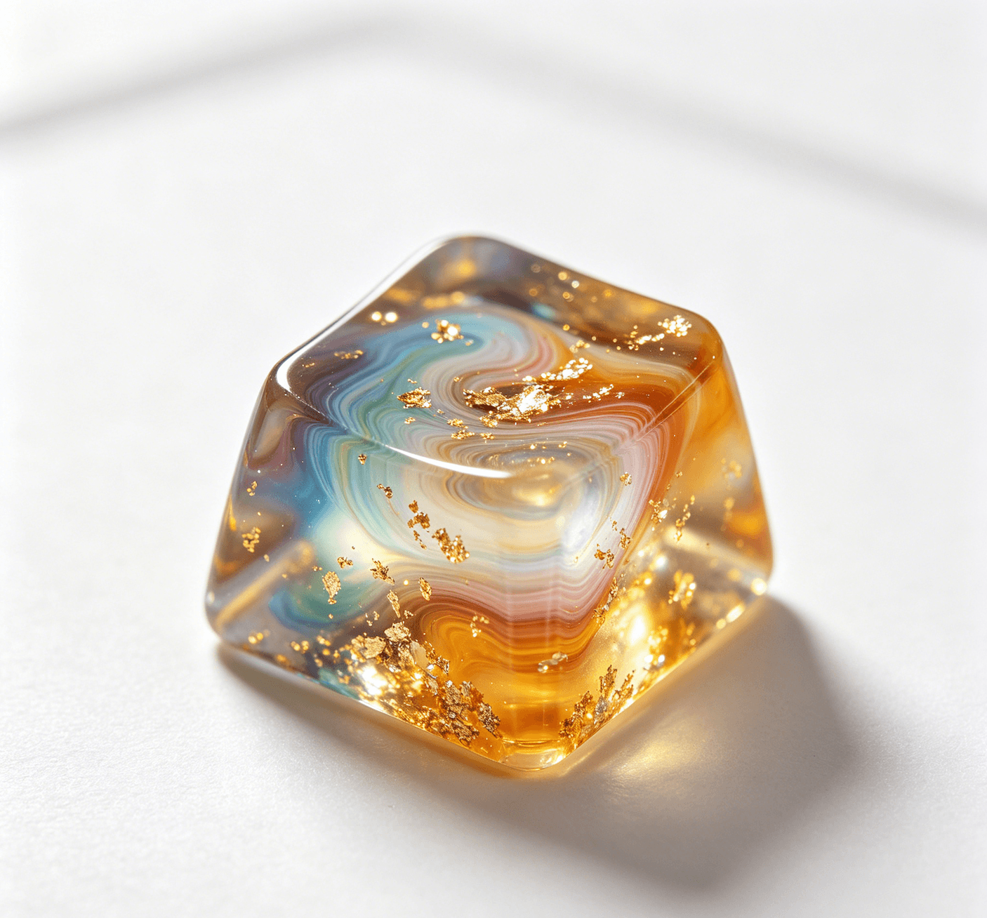 Hand-poured resin artisan keycap